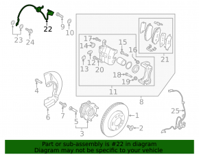 Brake hose front left Hyundai Tucson 16-21