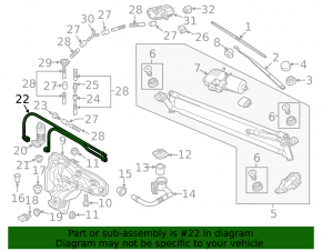 VW Tiguan 18-24 Windscreen Washer Reservoir Wiring