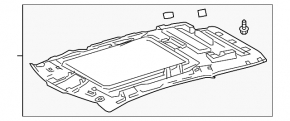 Lexus RX350 RX450h 16-19 roof lining for panoramic, gray