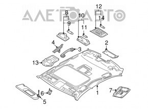 Ceiling light front right BMW X3 F25 11-17 beige, for panoramic