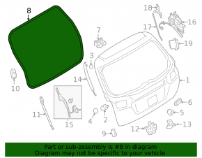 Subaru Outback 15-19 trunk door rubber seal