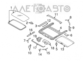 Sunroof curtain Subaru Outback 10-14