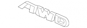 Emblem inscription AWD tailgate Honda CRV 12-16