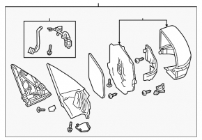 Left side mirror assembly Acura MDX 14-16 20 pin