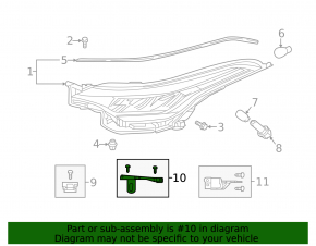 Left headlight lower mount for Toyota C-HR 18-23 central
