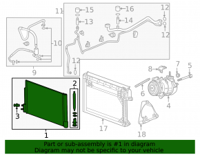 Chevrolet Malibu 16-20 air conditioner condenser
