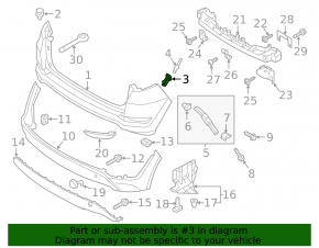 Front bumper mount right Hyundai Tucson 16-18