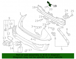 Rear bumper mount on the amplifier upper left Kia Niro 23-