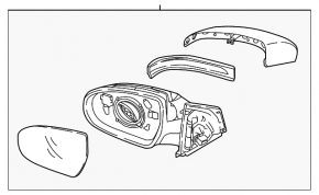 Right side mirror assembly for Kia Sportage 17-19, turn signal, heating, auto-folding