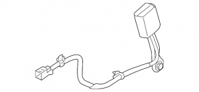 Driver's seat belt latch Hyundai Ioniq 17-22 HEV, PHEV black, worn