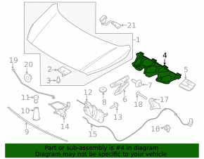 Ford Transit Connect MK2 13-18 hood insulation