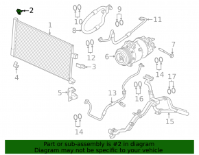 Air conditioning radiator condenser mount upper right Jaguar F-Pace X761 17-