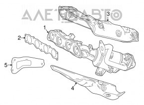 Exhaust manifold with catalytic converter for Toyota Prius 50 Prime 17-22 with protection, rusty