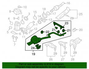 Exhaust manifold assembly VW Jetta 11-14 USA TDI resonator with barrel