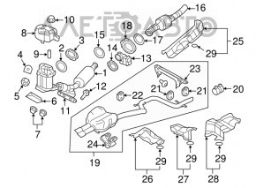 Exhaust manifold assembly VW Jetta 11-14 USA TDI resonator with barrel