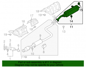 Muffler rear part with barrel Hyundai Elantra AD 17-20 2.0 rusty, dented, broken stud