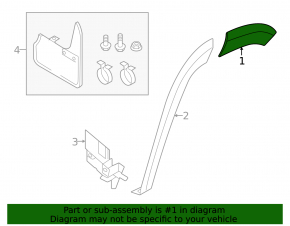 Rear right fender arch trim VW Taos 22-25