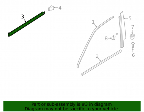 Glass seal inner door front right BMW X5 G05 19-23