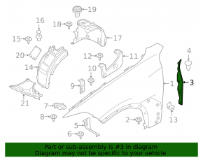 Wing seal door-wing left BMW X7 G07 19- plastic