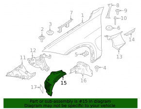 Front right fender liner for BMW X6 E71 08-14 With M model