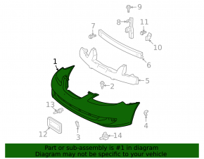 Bare front bumper for repair Toyota Solara 2.4 04-06
