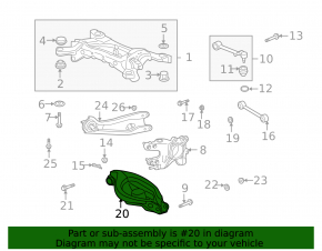 Lower control arm under spring rear left Acura MDX 07-13