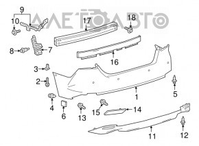 Left rear bumper mount for Toyota Camry v70 18-24, cracked, worn, broken mounts
