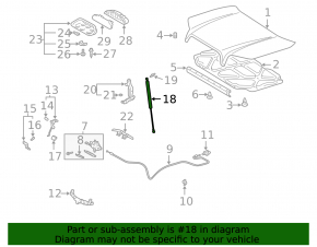 Left hood shock absorber for Lexus GX470 03-09