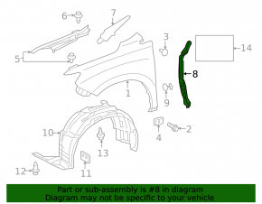 Wing seal door-wing left Lexus RX350 RX450h 10-15