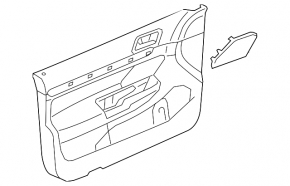 Door trim panel, front left, VW Jetta 11-16 USA, black with beige inserts