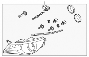 Left front headlight for VW Tiguan 09-11 pre-restyling