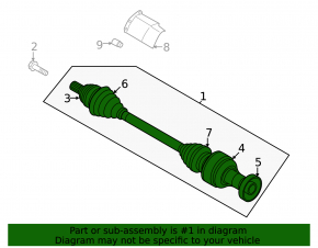 Front right axle drive for VW Tiguan 18-24 AWD