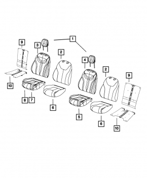Driver's seat Dodge Dart 13-16 without airbag, cloth black