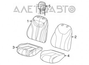 Driver's seat Dodge Dart 13-16 without airbag, cloth black