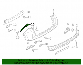 Rear bumper mount right wing Mitsubishi Eclipse Cross 18-