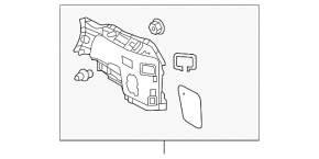 Left arch trim Lexus RX350 RX450h 10-15 gray, for subwoofer, scratches