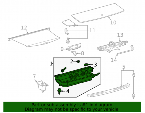 Trunk tray for tools Toyota Highlander 20-