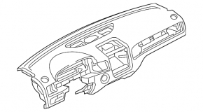 VW Touareg 11-17 black dashboard without airbag