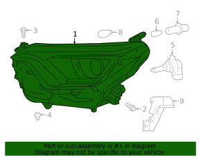 Right front headlight for Toyota Rav4 16-18 restyling