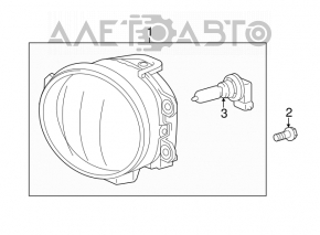 Right fog light for Toyota Prius V 15-17, needs polishing, broken fasteners