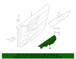Rear left window lift control trim Nissan Rogue 14-20 black, structure