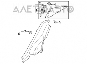 Rear pillar trim left Kia Forte 4d 14-16 prerest