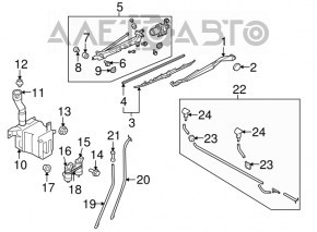 Left windshield wiper arm for Subaru Outback 10-14