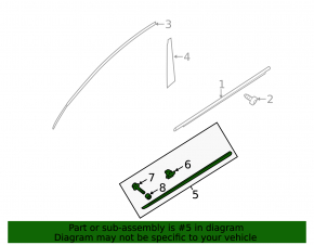 Hyundai Sonata 11-15 chrome lower front right door trim