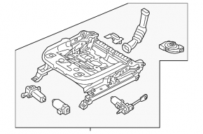 Left driver's seat runner for Hyundai Tucson 16-21, electric, without frame