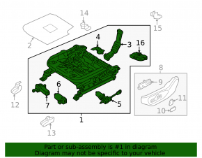 Left driver's seat runner for Hyundai Tucson 16-21, electric, without frame
