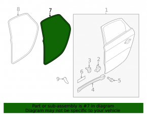 Rear right door seal for Audi A4 B8 08-16 sedan