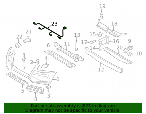 Wiring of the front bumper Audi Q5 8R 09-12 prerest for parking sensors