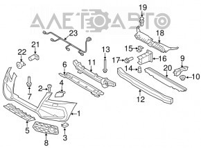 Wiring of the front bumper Audi Q5 8R 09-12 prerest for parking sensors