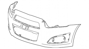 Front bare bumper Chevrolet Sonic 12-16 without hook